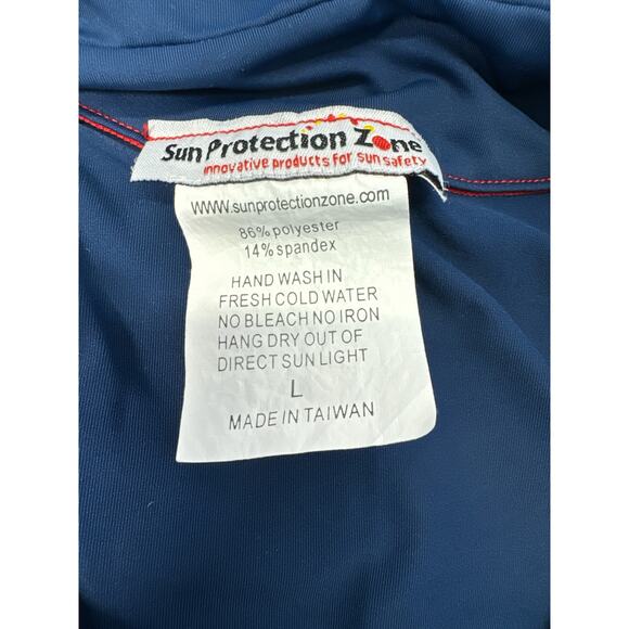 Sun Protection Zone DuckSkinz UV H2O Armor Blue Rashguard men sz L - Picture 5 of 5